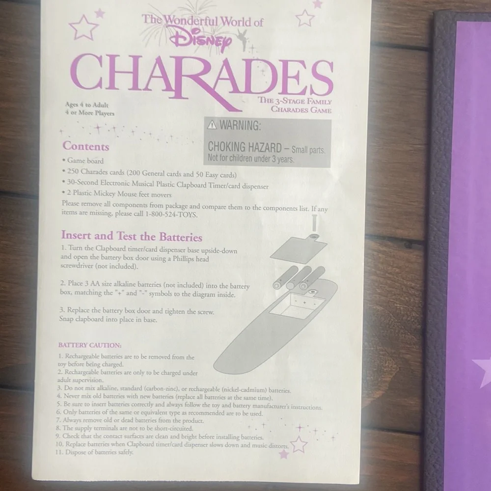 The Wonderful World Of Disney Charades Family Game Collectors Tin 1999 COMPLETE
